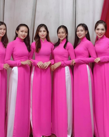 Áo dài hồng sen