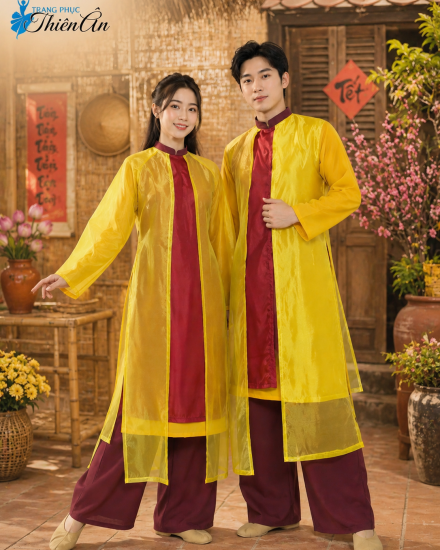 Áo dài khoác vàng
