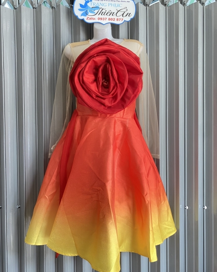 Đầm cam hoa to 14 cái