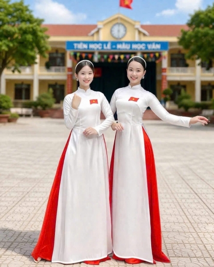 Áo dài Trắng lá cờ